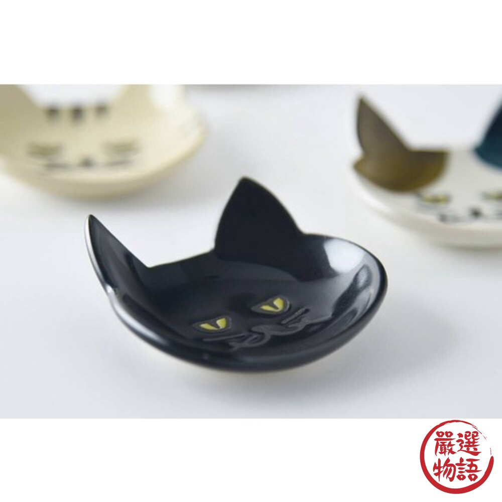 日本製 黑貓造型醬料碟 湯匙架 筷架 小菜碟 筷子架 餐具架 筷子 小碟子 餐具 小盤子 醬油碟-圖片-1
