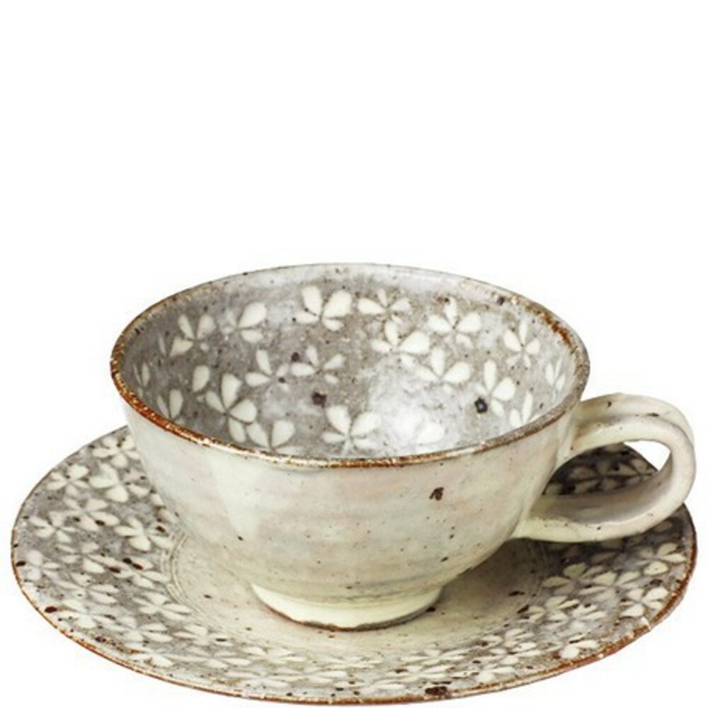 日本製 花卉咖啡杯組 咖啡杯盤組 陶瓷杯 六魯 美濃燒 茶杯 咖啡杯 馬克杯 杯子 杯 下午茶 圖片
