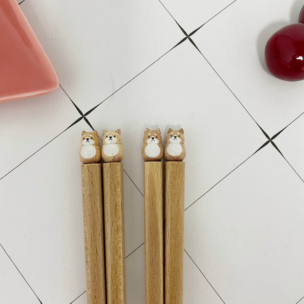 日本製 柴犬造型木筷 木筷子 兒童筷子 竹筷 筷子 環保筷 日本餐具 日式餐具 可愛餐具 兒童餐具 封面照片