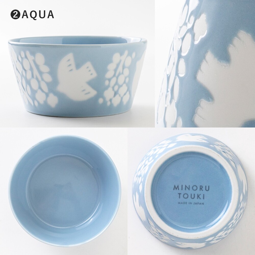 日本製 陶瓷沙拉碗 飯碗 沙拉碗 小鳥植物 點心碗 湯碗 餐碗 陶瓷碗