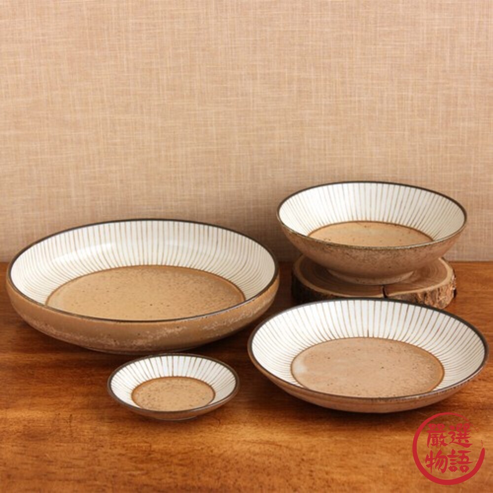日本製 日式餐碗 美濃燒 復古 十草 湯盤 甜點盤 復古盤 陶瓷盤 湯碗 飯碗 深盤 菜盤 盤子-thumb