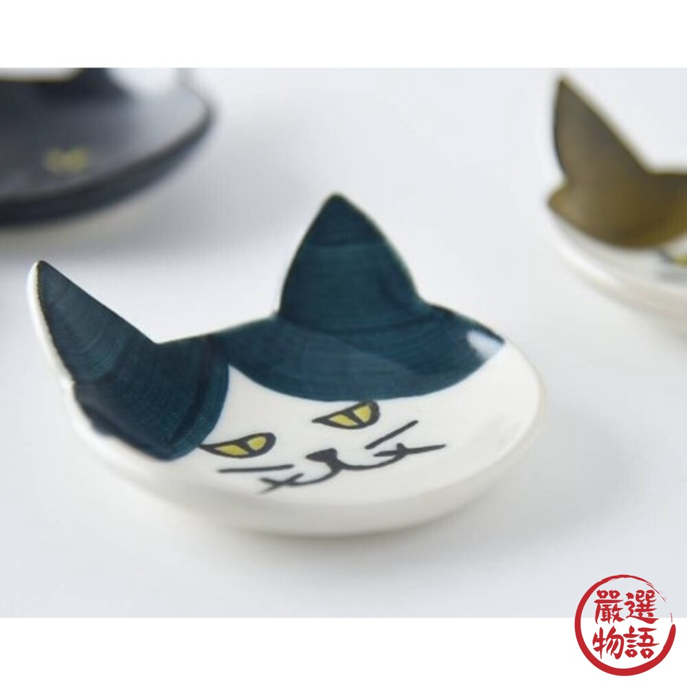 日本製 美濃燒 貓咪筷架 醬料碟 小菜碟 湯匙架 筷子架 餐具架 筷子 小碟子 餐具 小盤子-圖片-3