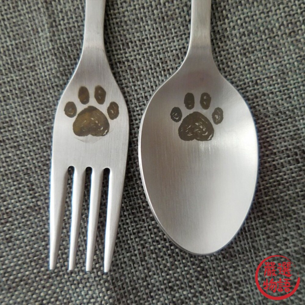 日本製 貓咪餐具 不鏽鋼餐具 叉子 貓腳印 貓咪餐具 不鏽鋼餐具 餐具 日本餐具 14cm-thumb