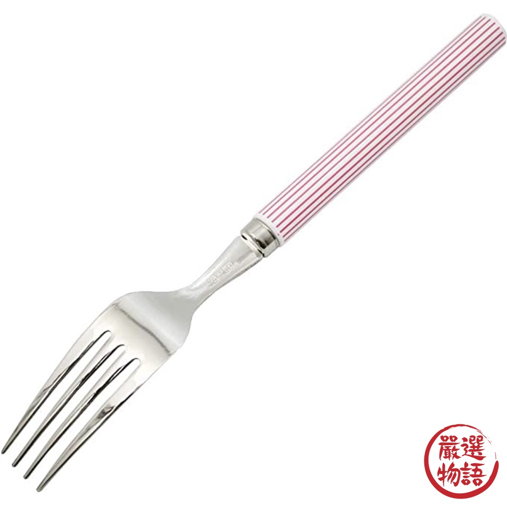 日本製 貝印KAI 條紋餐具組 4入 不鏽鋼 湯匙 叉子 水果叉 點心叉 馬卡龍色 環保餐具-圖片-6