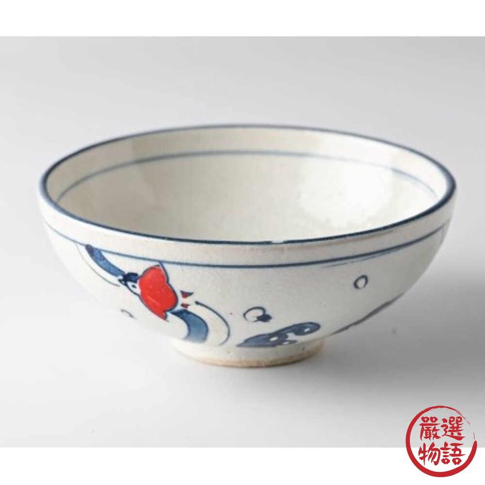 日本製 萬古燒 波千鳥餐碗 陶瓷碗 飯碗 餐碗 小碗 萬古燒碗 千鳥 碗 日式餐碗 日式餐具-圖片-1
