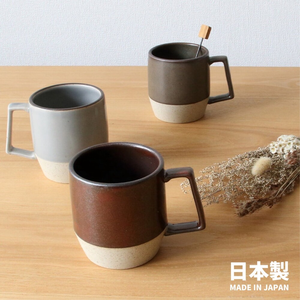 日本製 ViV 波佐見燒 雙色馬克杯 330ml 陶瓷杯 咖啡杯 牛奶杯 水杯 把手杯 杯子 圖片
