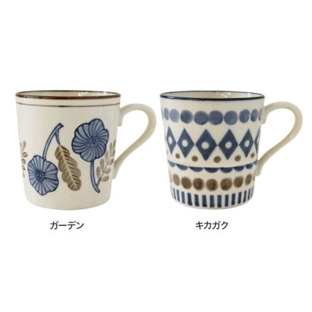 日本製 美濃燒馬克杯 花卉馬克杯 日式杯 陶瓷杯 咖啡杯 輕量 馬克杯 杯子 杯 北歐圖騰圖案