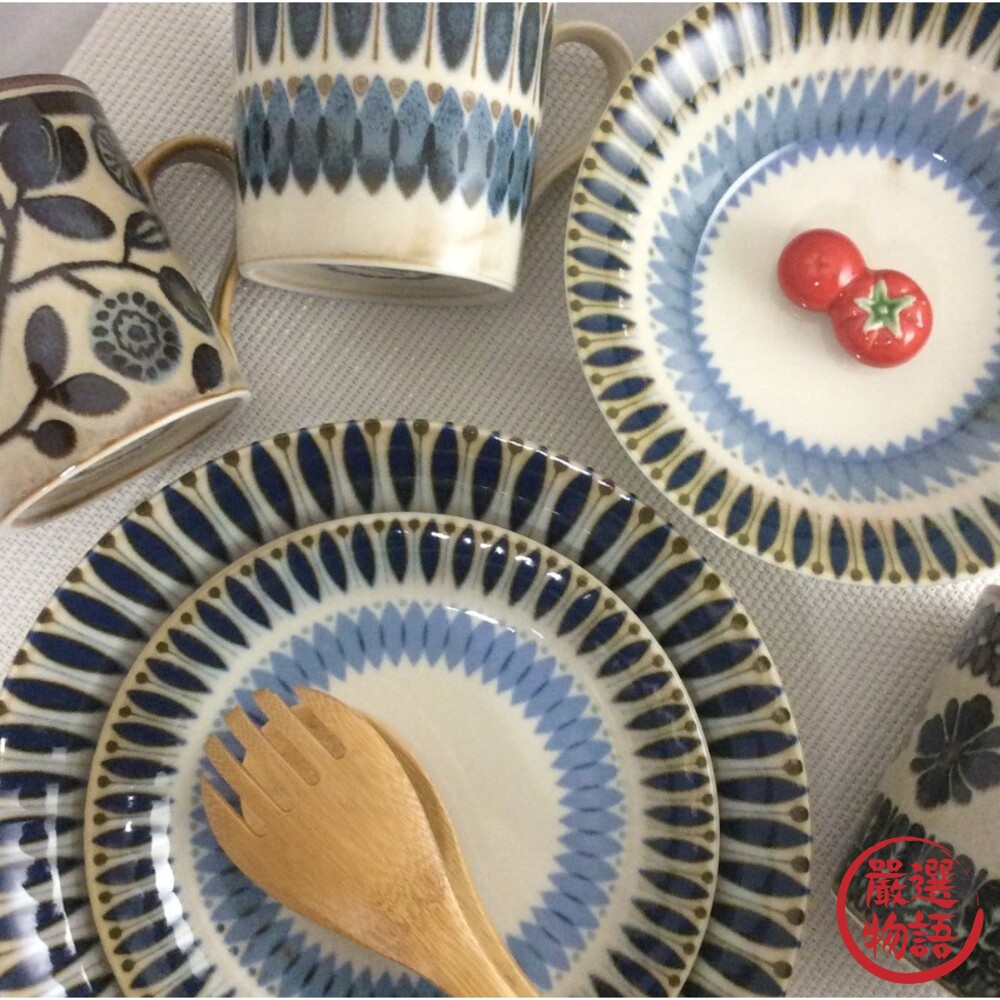 日本製日本製美濃燒Clasico幾何圖案餐具餐盤餐碗大盤中盤碗日式餐具復古風