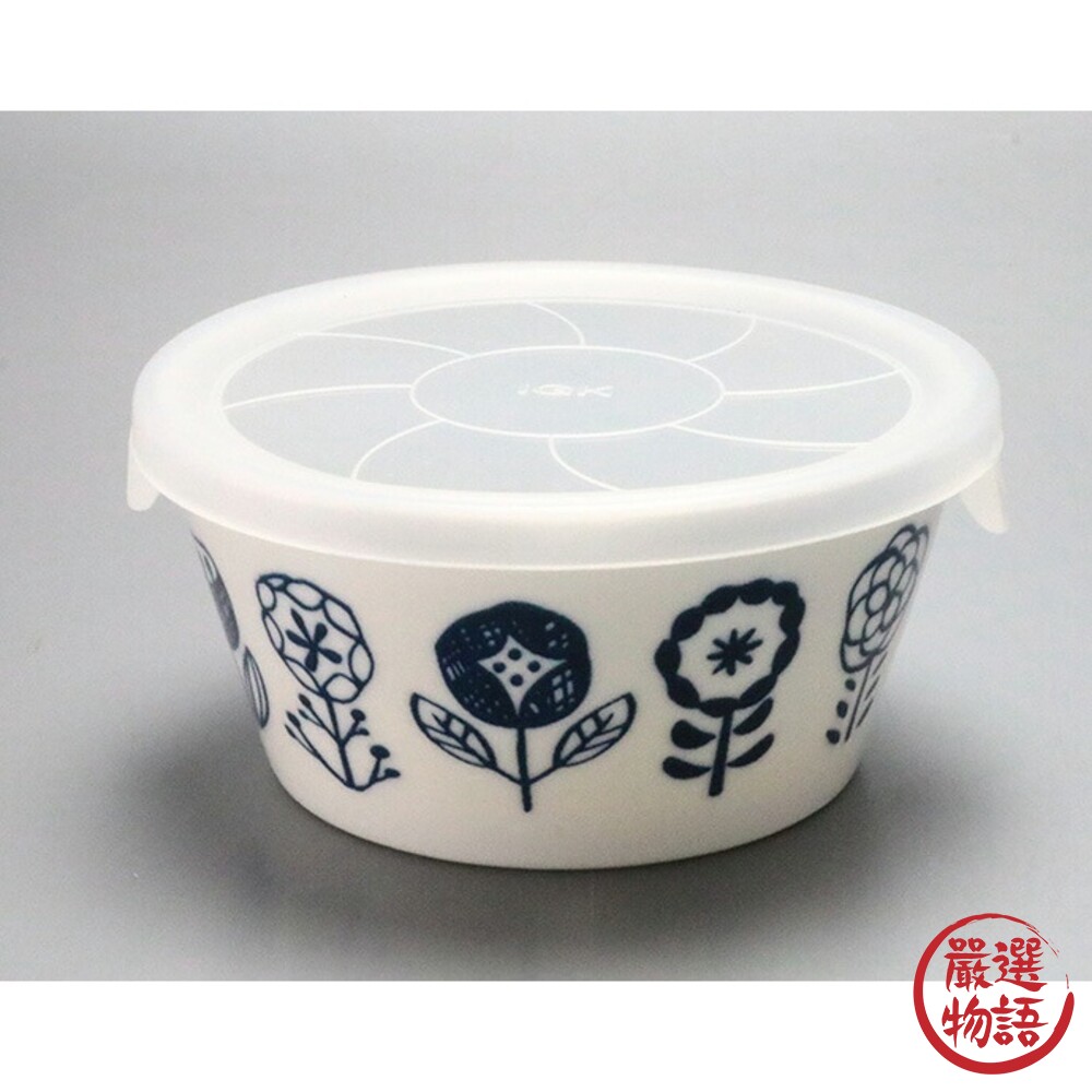 日本製 花朵陶瓷保鮮碗 3入 附蓋子 微波 加熱 小菜 配菜 飯碗 食物保鮮 美濃燒 北歐風餐具-圖片-4