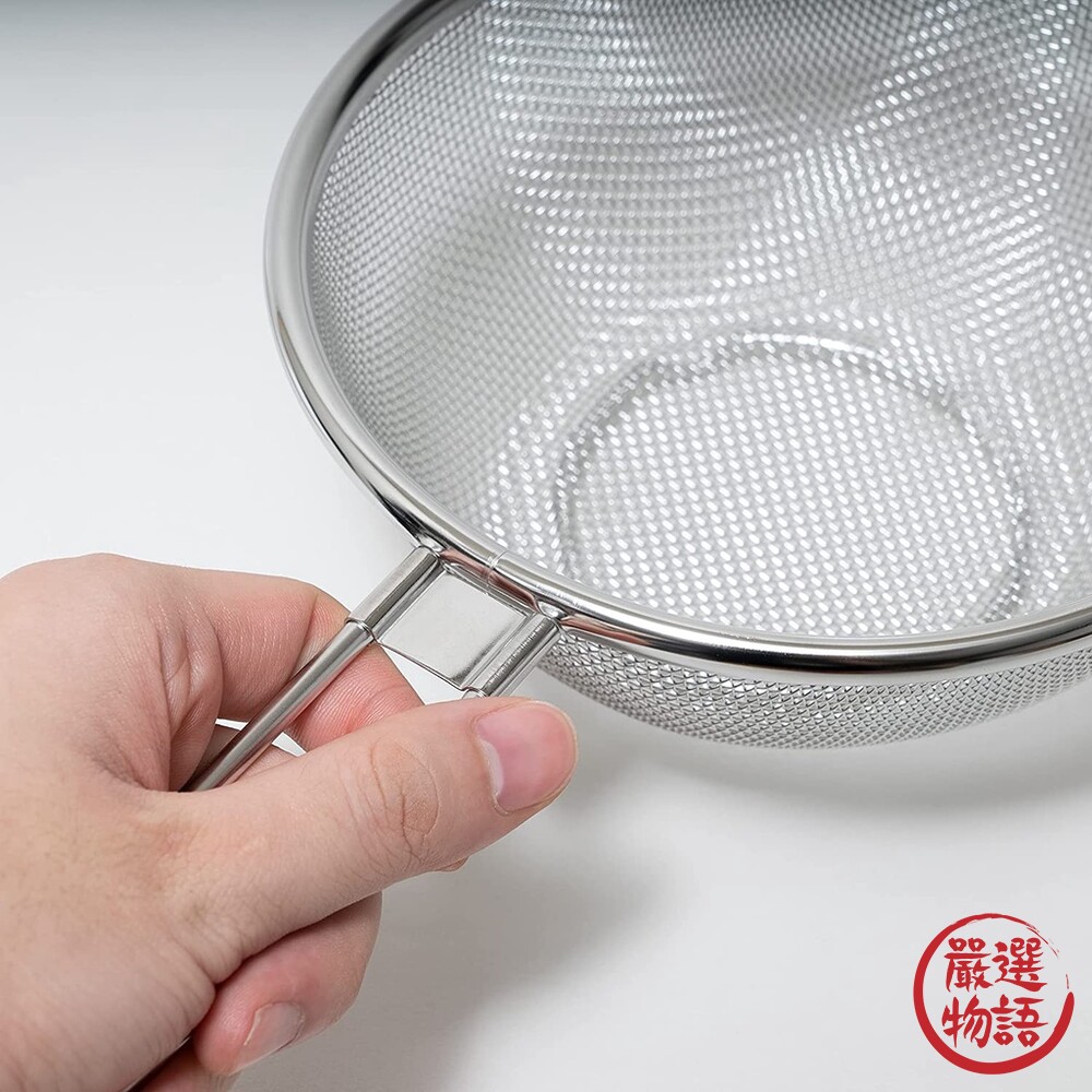日本製 不銹鋼過濾網 濾網 漏勺 不銹鋼勺 烹飪過濾器 排水漏勺 帶柄漏勺 烹飪器具 廚房用品 圖片