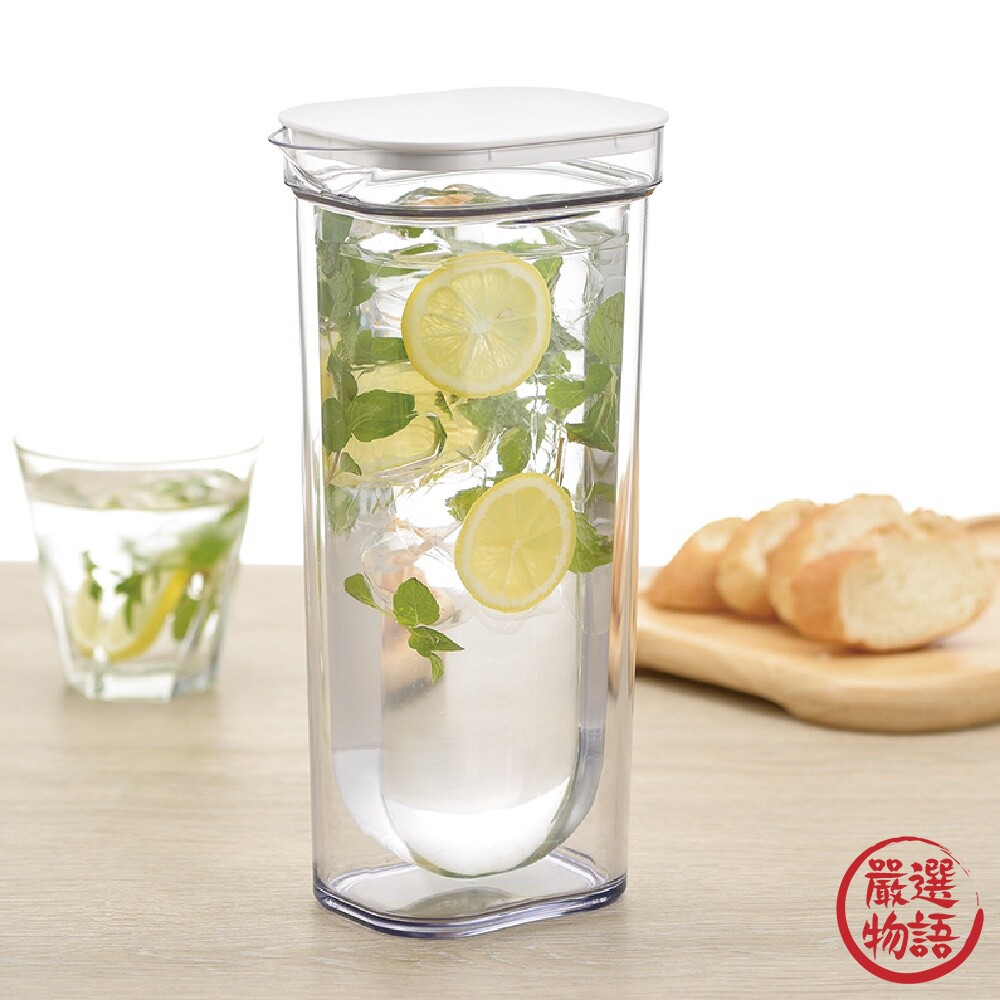 日本製 雙層玻璃水瓶 1公升 雙層水瓶 玻璃水瓶 玻璃茶壺 玻璃壺 水壺 冷水壺 可冷藏-thumb
