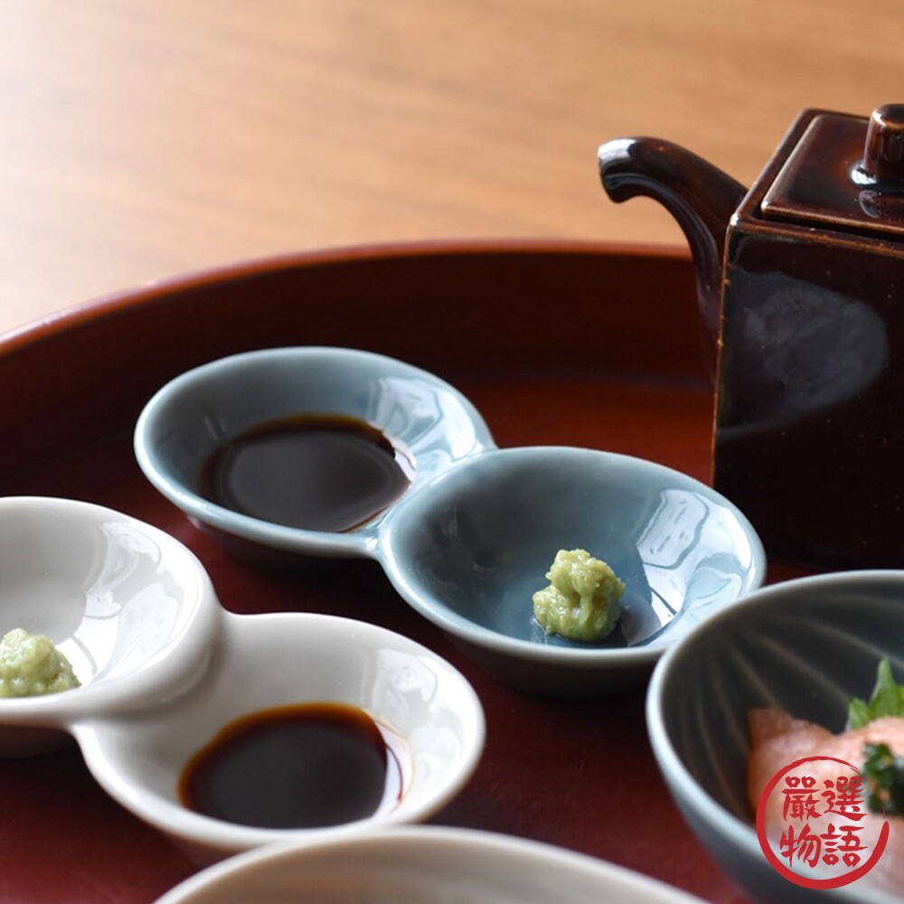 日本製 美濃燒 醬油碟 醬料碟 陶瓷盤 漬物碟 調味碟 小碟子 小菜碟 沾醬碟 雙格碟 圖片