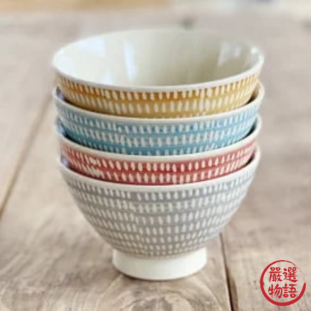 SF-017859-日本製 波佐見燒 點點陶瓷茶碗 陶瓷碗 飯碗 日式碗 餐具 湯碗 碗 茶碗 玻璃碗 陶瓷餐具