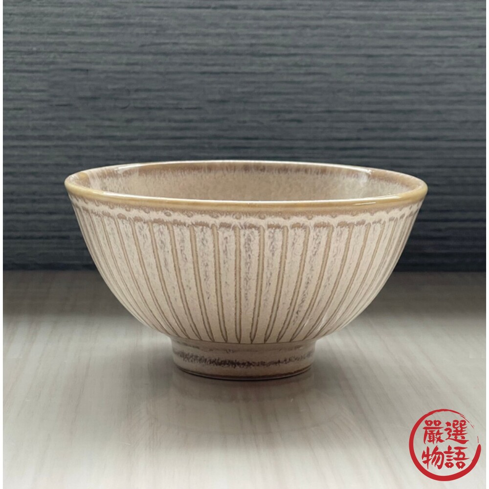 日本製 Mino 美濃燒 日式飯碗 質感餐具 陶瓷飯碗 十草碗 陶瓷碗 復古碗 餐碗 湯碗-圖片-3