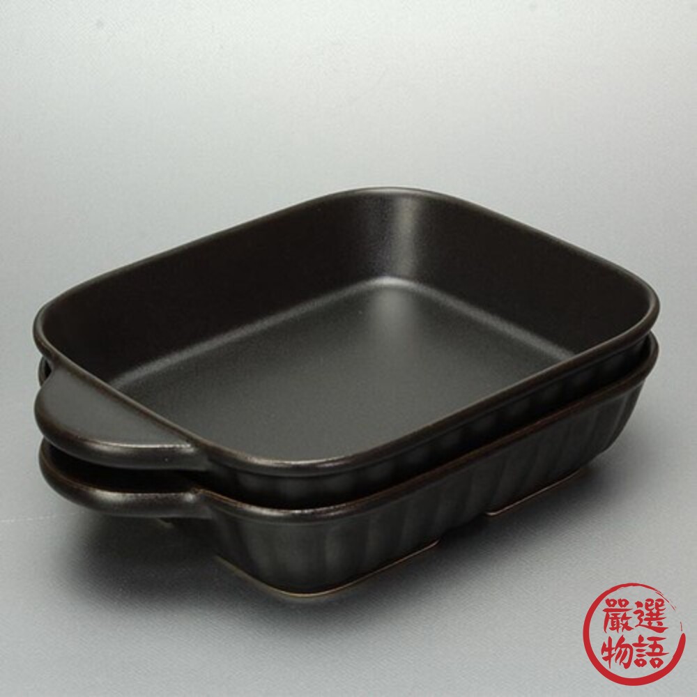 日本製 萬古燒 單把焗烤盤 2入 單柄焗烤盤 烤盤 陶盤 早午餐 漢堡排 烤魚 耐熱陶瓷-圖片-3