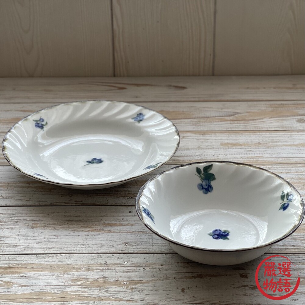 日本製 Dian藍莓復古陶瓷盤 美濃燒 餐盤 餐碗 深盤 湯碗 碗 復古盤 麥片碗 甜點盤 橢圓盤-圖片-4