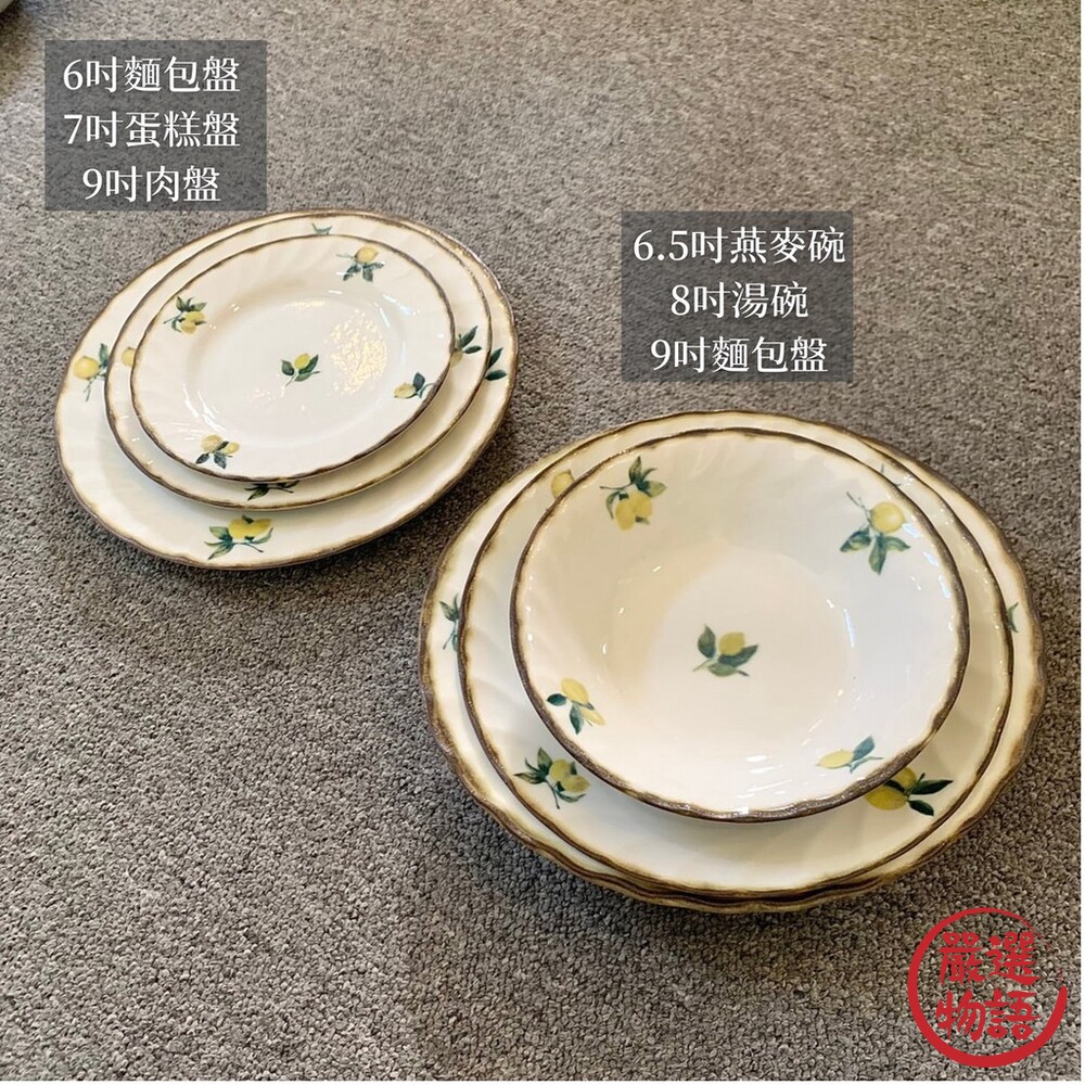 日本製 Dian檸檬復古陶瓷盤 美濃燒 餐盤 餐碗 盤子 湯碗 碗 復古盤 麥片碗 甜點盤 橢圓盤-圖片-7