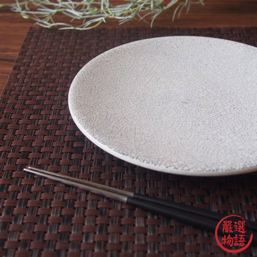 日本製 美濃燒 裂紋 陶瓷餐盤 菜盤 圓盤 義大利麵 盤子 碗盤 盤 白盤 陶瓷盤 日式餐具-圖片-2