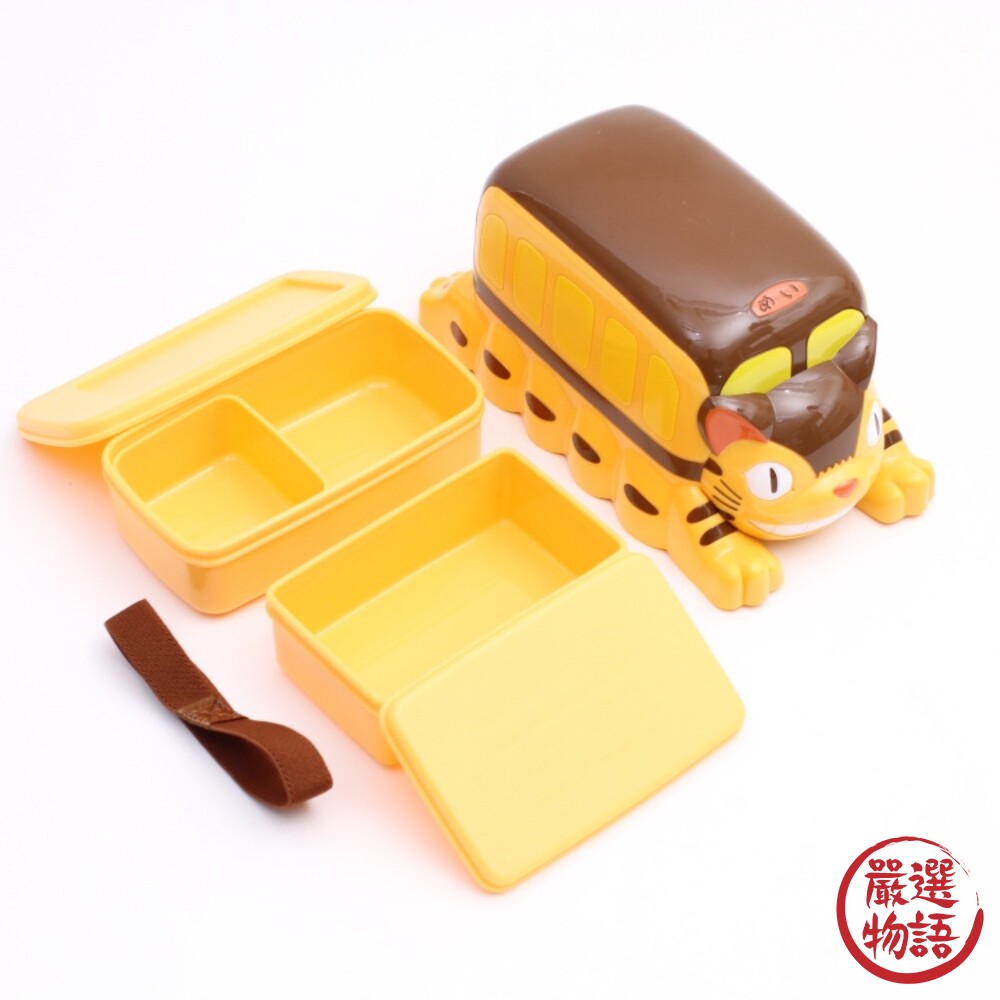 Totoro 宮崎駿 龍貓巴士 兒童便當 便當盒 分隔盒 附束帶 野餐 露營 郊遊 餐盒-thumb