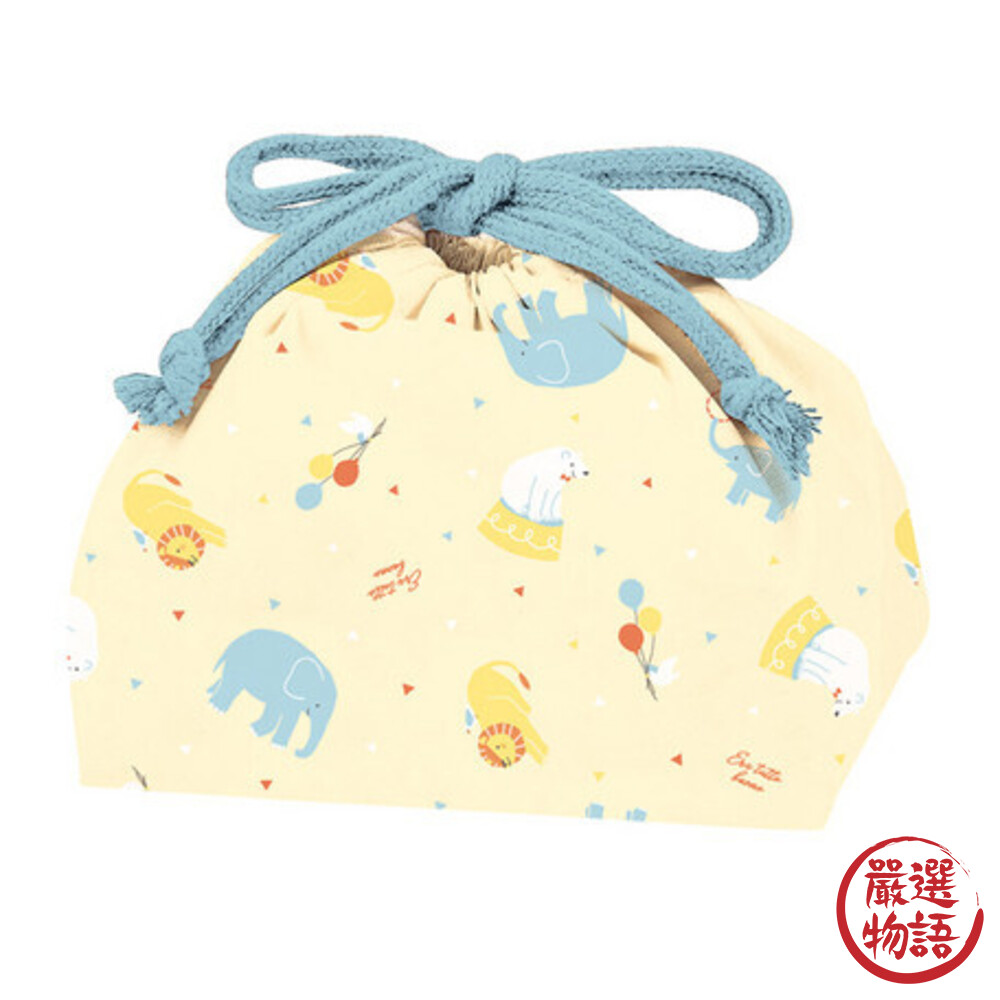 日本製便當袋 史努比 動物園 束口袋 純棉 束帶 午餐袋 化妝包 收納袋 卡通造型-thumb