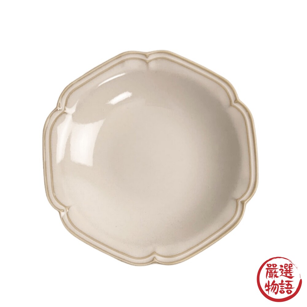 日本製 美濃燒 花形餐盤 陶瓷盤 咖哩盤 點心盤 白盤 義大利麵盤 水果盤 燉菜 盤子 日式餐具-圖片-1