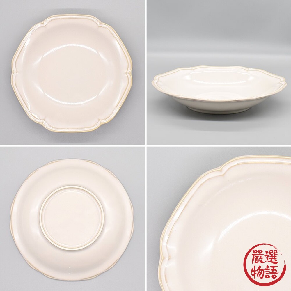 日本製 美濃燒 花形餐盤 陶瓷盤 咖哩盤 點心盤 白盤 義大利麵盤 水果盤 燉菜 盤子 日式餐具-thumb