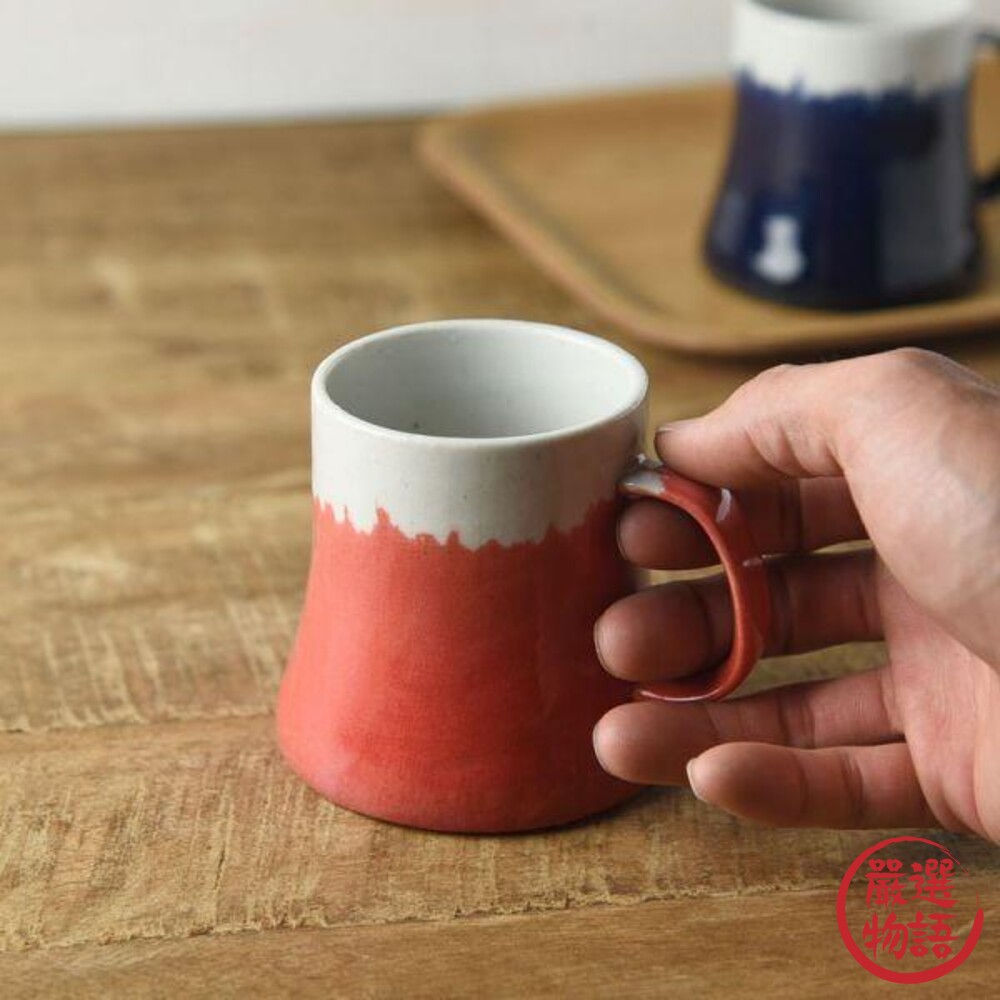 日本製 美濃燒 富士山馬克杯 陶瓷杯 水杯 咖啡杯 馬克杯 青富士 赤富士 實用交換禮物-圖片-4